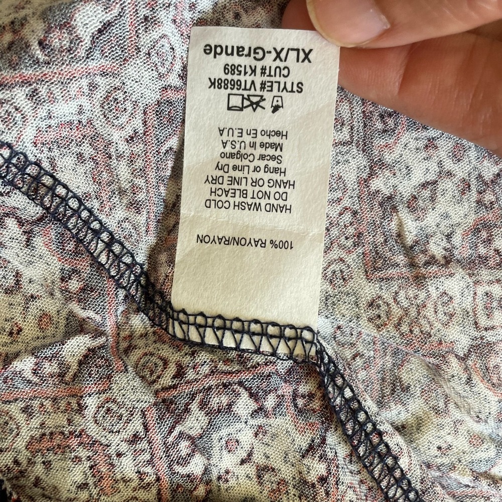 NWT PinkBlush Women's Paisley Kimono Cardigan XL Long Sleeve Tie Waist Boho - Picture 7 of 7